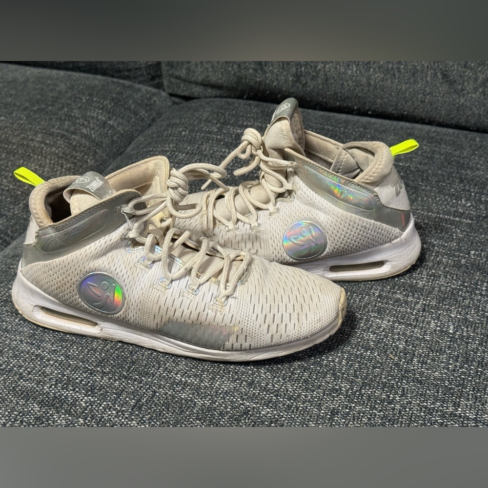 White zumba Sneakers with Neon Accents